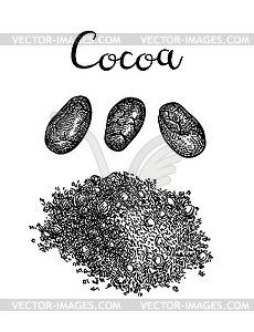 Эскиз тушью какао-порошка - графика в векторе
