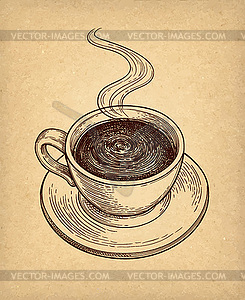 Cup of hot chocolate or coffee - vector clip art