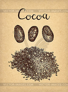 Ink sketch of cocoa powder - vector EPS clipart