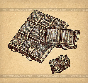 Chocolate ink sketch - vector image