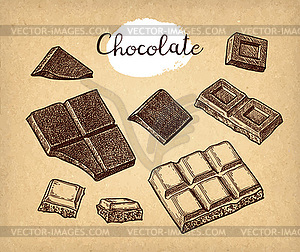 Chocolate ink sketch - vector image