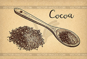 Ink sketch of cocoa powder - vector clipart / vector image