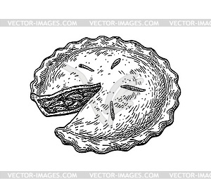 Ink sketch of apple pie - royalty-free vector image