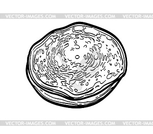 Ink sketch of pancake - vector clipart