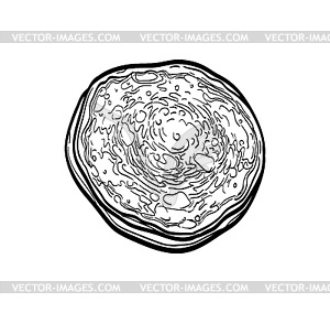 Ink sketch of pancake - vector clipart