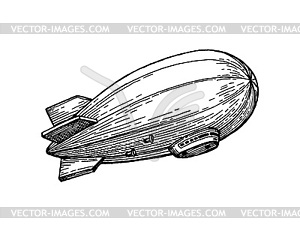 Ink sketch of blimp - vector image