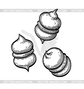 Ink sketch of meringue cookies - vector image