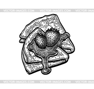 Ink sketch of blini - vector clipart