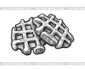 Ink sketch of waffle - vector image