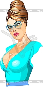 Glamour young woman in sun glasses - vector image