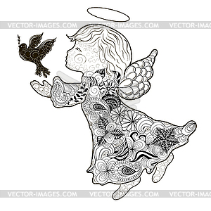 Angel doodle - vector clipart / vector image