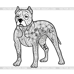 Pitbull dog doodle - vector clipart