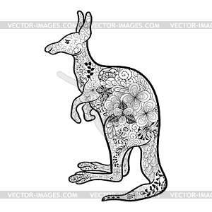 Kangaroo doodle - vector image