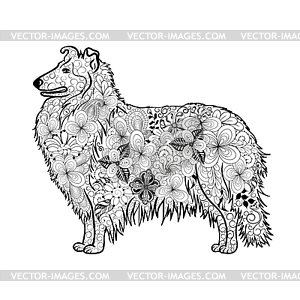 Collie Dog Doodle - vector clipart