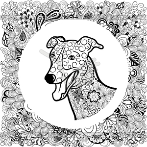 Greyhound Dog head - vector clip art