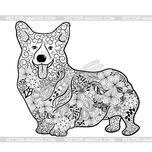 Welsh Corgi Dog doodle - vector clipart