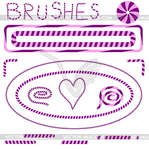 Vector set of decorative brushes 17 - color vector clipart