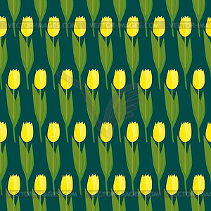 Seamless tulips pattern - vector image