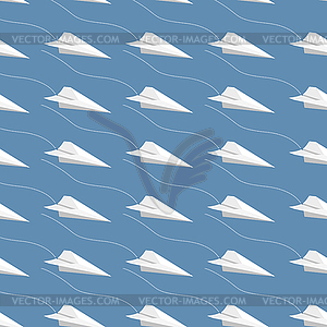 Seamless paper airplane pattern - vector clipart