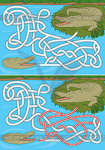 Crocodile maze - vector image