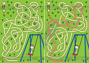 Swing maze - vector clip art