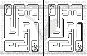 Easy autumn maze - vector image