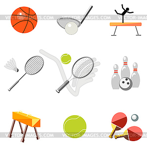 Set icons sports equipment - vector image