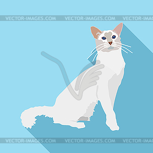 Cats of different breeds with long shadow - vector clip art