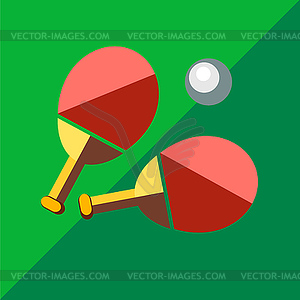 Racket for table tennis on bicolor background - vector clipart