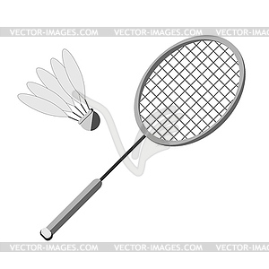 Racket and shuttlecock badminton - vector image