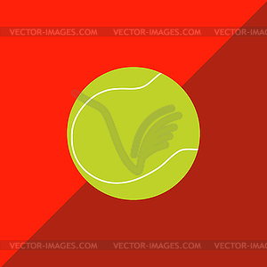 Tennis ball on two-tone background - vector image