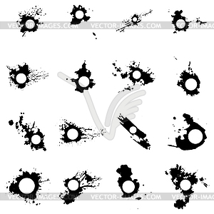 Black blots with space for inscriptions. Seth blots - vector image