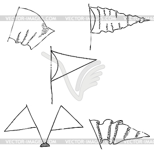 Эскиз v4Flags. Карандашный рисунок от руки - клипарт в векторе / векторное изображение