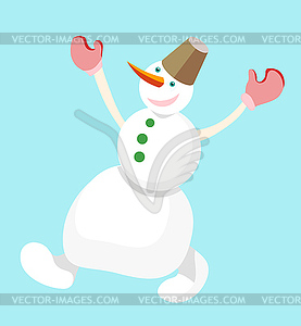 Snowman dance - vector clipart