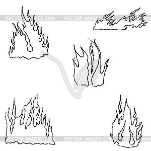 Fire. Sketch by hand. Pencil drawing by hand. image - vector clipart