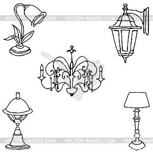 Lighting. Sketch by hand. Pencil drawing by hand. - royalty-free vector clipart