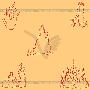 Fire. Sketch by hand. Pencil drawing by hand. image - vector clip art