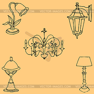 Lighting. Sketch by hand. Pencil drawing by hand. - vector clipart