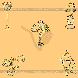 Lighting. Sketch by hand. Pencil drawing by hand. - color vector clipart