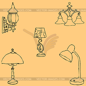 Lighting. Sketch by hand. Pencil drawing by hand. - vector clip art