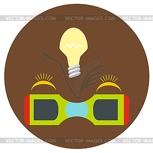 Gyroscope. icons in flat style on color road - vector image