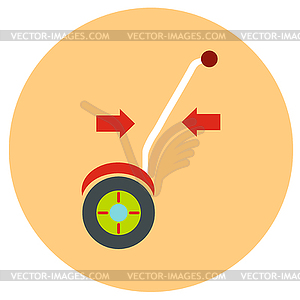 Gyroscope. icons in flat style on color road - vector clipart