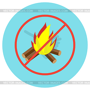 Icons bonfire crossed in circle in flat style. imag - vector clipart