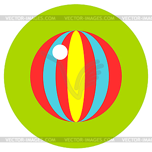 Icons ball of toys in flat style. image on round - vector clip art