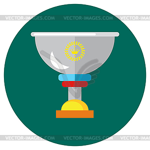 Icons cups in flat style. image on round colored - vector clip art