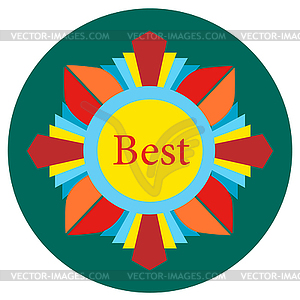 Icons awards in flat style. image on round colored - vector clipart