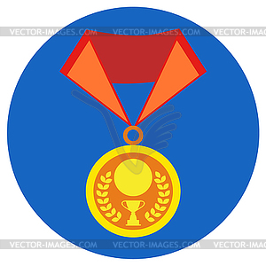 Icons medals in flat style. image on round colored - color vector clipart