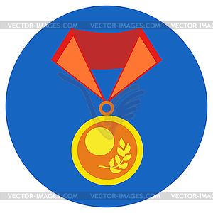 Icons medals in flat style. image on round colored - vector clipart