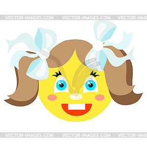 Smiley girl laughs. Icons. image - vector image