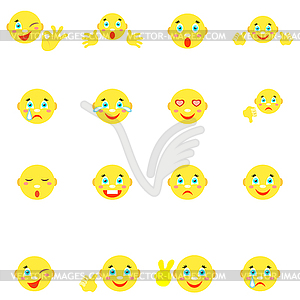 Smiles. Icons on a white background. Vector image - royalty-free vector image